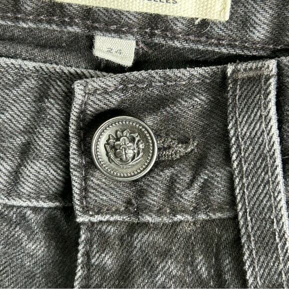 SLVRLAKE London Long Gone Washed Black Distressed Straight Leg Jeans Size 24 - Picture 7 of 10